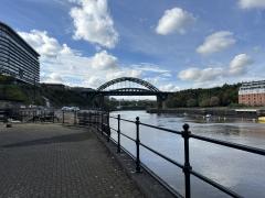 That's the Wearmouth Bridge, we will be crossing it a few minutes